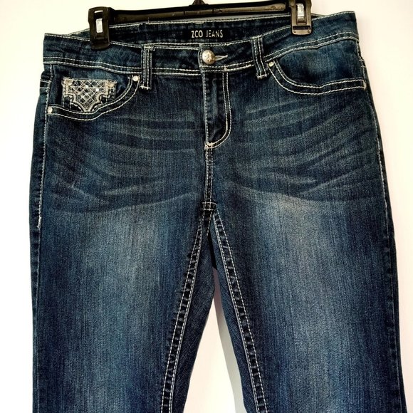ZCO Jeans  Girls size 14 or Women's size 6  Silver Metallic Sequin  Stretch  GUC - Picture 5 of 11